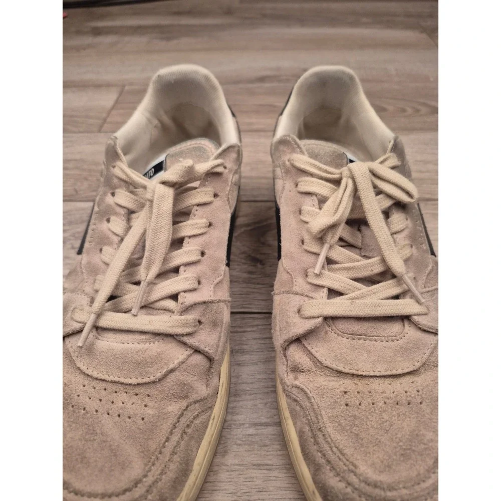Axel Arigato Dice Lo Beige Gray Suede Navy Leather Low Top Sneakers Mens Sz 9 - Picture 4 of 14